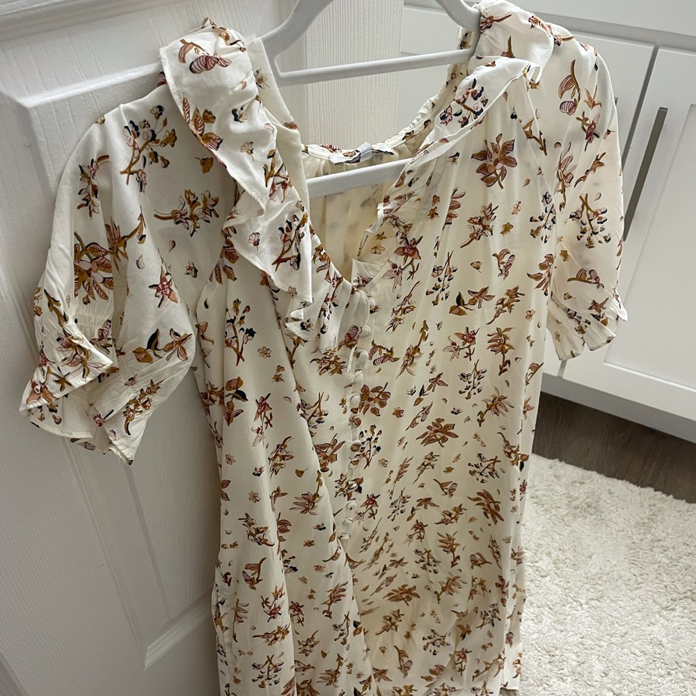 Maxwell Ruffle Button-Front Trapeze Dress